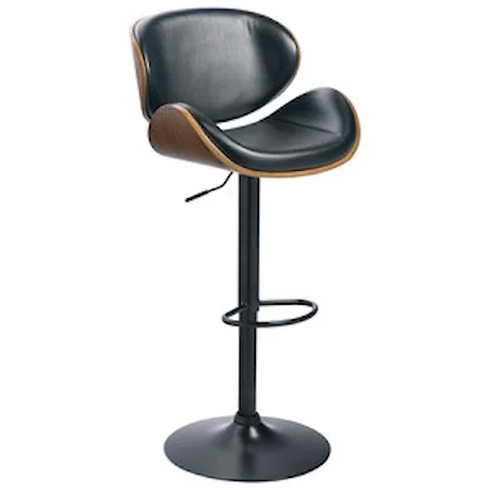 Tall Upholstered Swivel Barstool with Molded Plywood